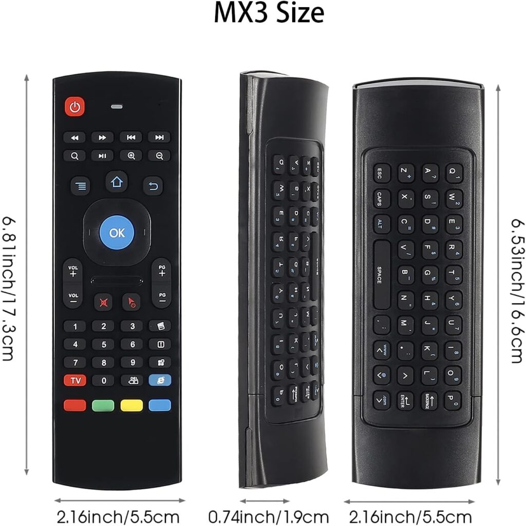 CHUNGHOP MX3 Air Mouse Mini Keyboard Wireless Remote, 2.4G Multifunctional Fly Mouse with Infrared Learning for Android Smart TV Box, 3-Gyro and 3-Gsensor, Projector HTPC Mini PC, PS3/4 Xbox 360