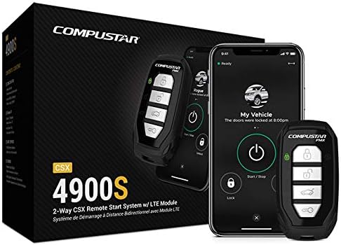 Compustar CSX4900-S 4-Button 2-Way, 3000 Remote Start System w/Drone X1LTE