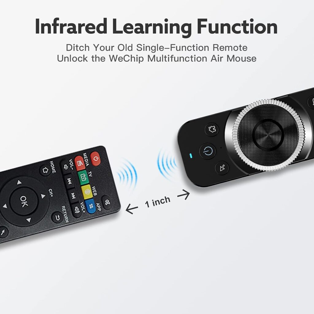 WeChip Air Mouse Remote, W1S Universal TV Remote Control, Voice Remote, 2.4G Wireless Remote, IR/RF Remote for Nvidia Shield/Android Tv Box/PC/Projector/HTPC/All-in-one PC