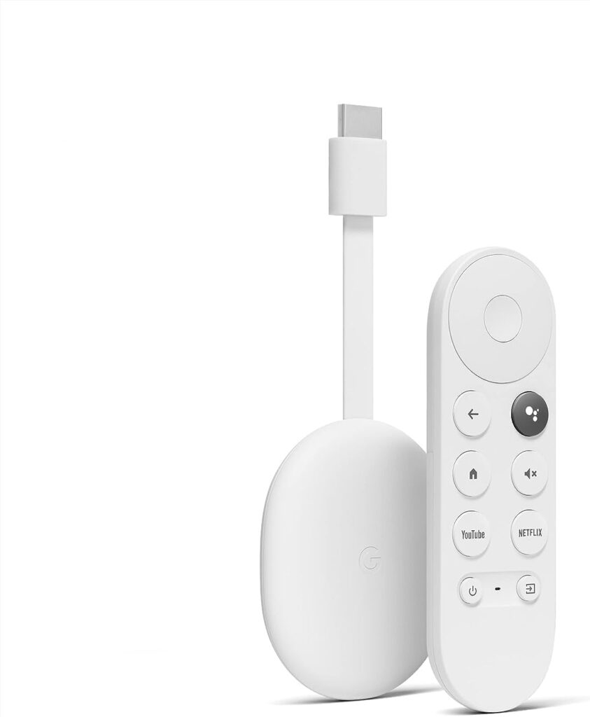 Chromecast with Google TV (HD) - Streaming Stick Entertainment on Your TV with Voice Search - Watch Movies, Shows, and Live TV in 1080p HD - Snow