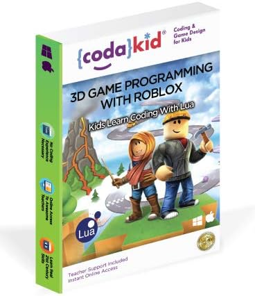 CodaKid Roblox Coding, Award-Winning, Coding for Kids, Ages 9+ with Online Mentoring Assistance, Learn Computer Programming and Code Fun Games with Lua and Video Game Programming Software (PC  Mac)