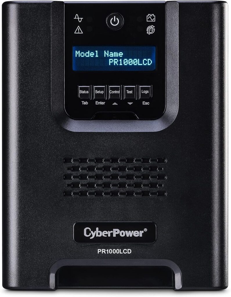 CyberPower PR1000LCD Smart App Sinewave UPS System, 1000VA/1000W, 8 Outlets, AVR, Mini-Tower