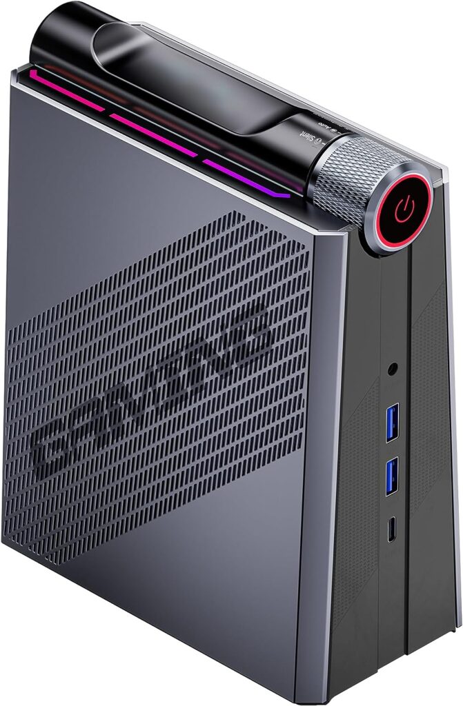 [Gaming PC] Mini PC Ryzen 9 6900HX(up to 4.9Ghz), 32GB DDR5(Dual Channel) 512GB NVMe SSD Mini Computers with AMD Radeon 680M(12 cores/2200 MHz), WiFi6/BT5.2/RGB Lights/3 Modes Mini Desktop for Gamer