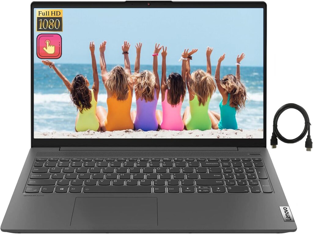 Lenovo IdeaPad 5i 15.6 FHD Touch Screen Laptop, Intel 4Core i7 1165G7 up to 4.7GHz,Iris Xe Graphics, 8GB RAM 512GB PCle SSD, Backlit Keyboard, Fingerprint Reader, WiFi 6, with 4K HDMI Cable