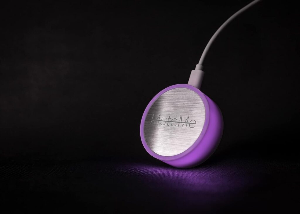 MuteMe - Illuminated Physical Mute Button for Zoom, Teams, WebEx  More (As Seen on Shark Tank)! Mac/PC Compatible. USB Cord  Adapter Included. Free Software Download Required.