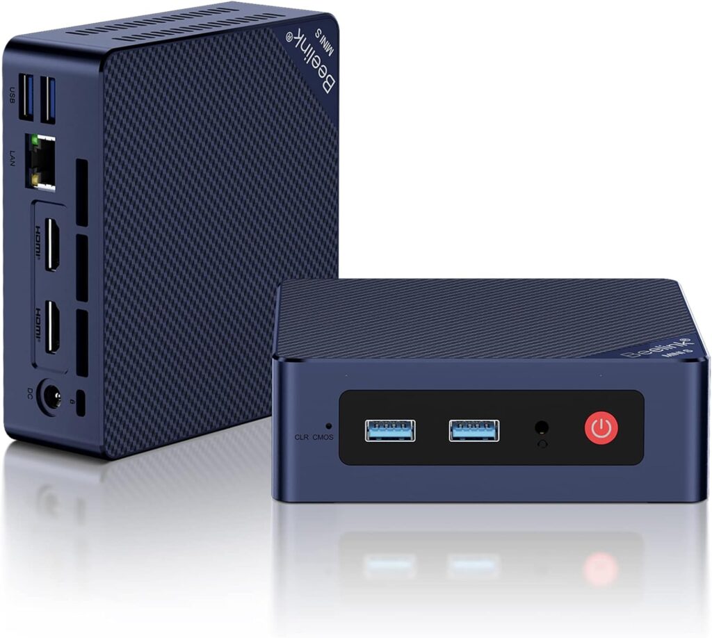 Beelink Mini S12 Pro Mini PC, 12th Intel Alder Lake-N100 (up to 3.4GHz, TDP 6W), 16GB DDR4 RAM 500GB PCIEx1 SSD, Mini Computer Support 4K@60Hz Dual Display/WiFi 6/BT 5.2/USB 3.2/HTPC/Family-NAS