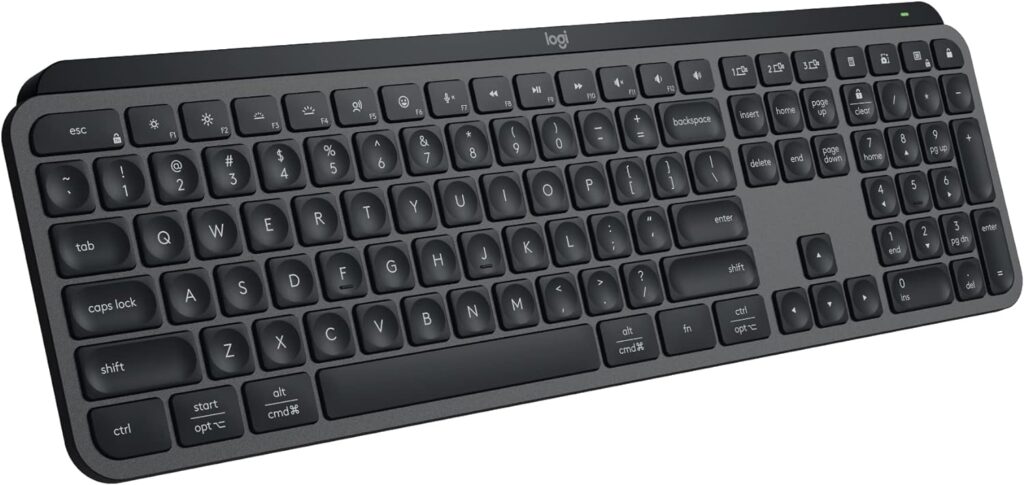 Logitech MX Keys S Wireless Keyboard, Low Profile, Quiet Typing, Backlighting, Bluetooth, USB C Rechargeable for Windows PC, Linux, Chrome, Mac - Graphite - With Free Adobe Creative Cloud Subscription